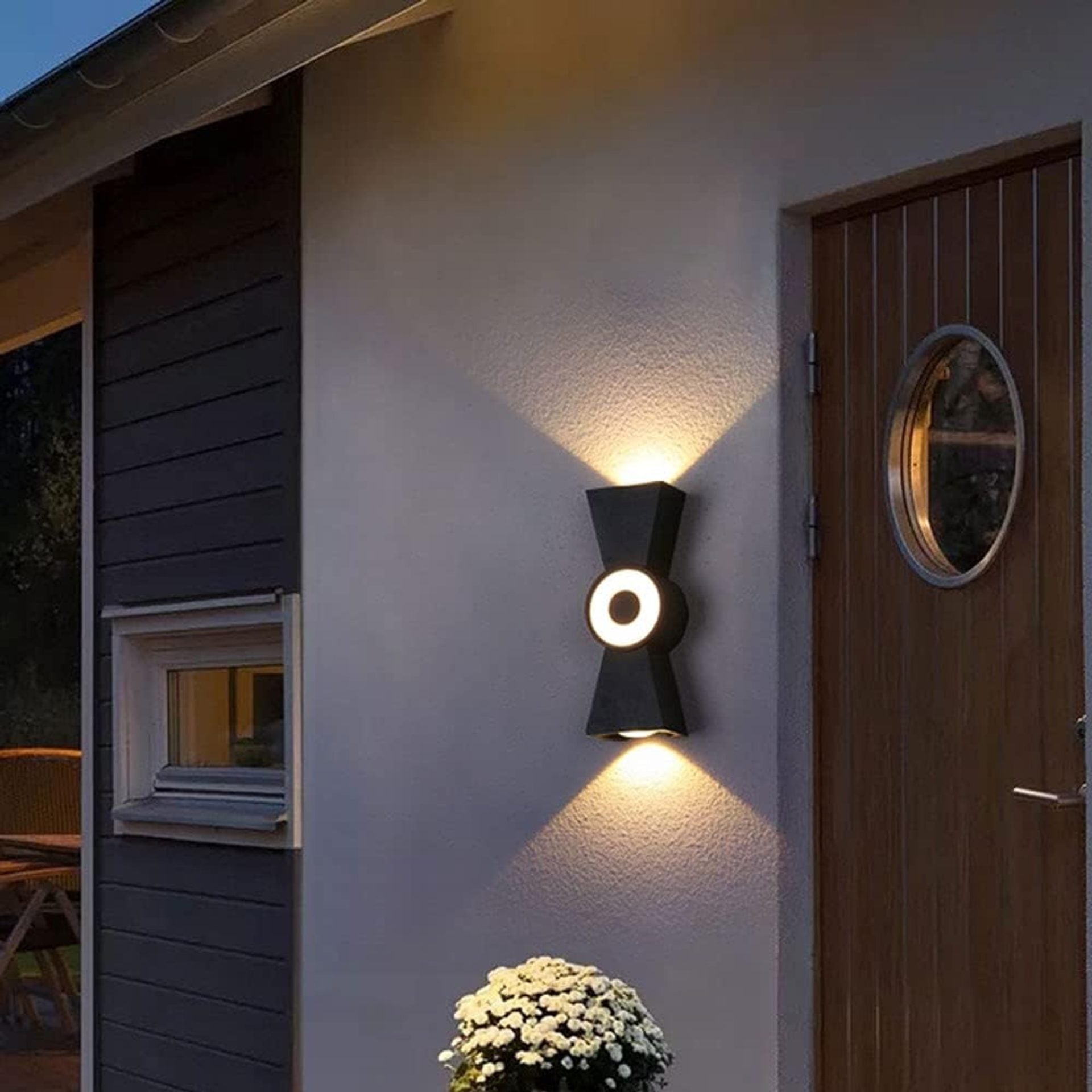 Aplica LED de Exterior AX161, 7W, Metal, Negru