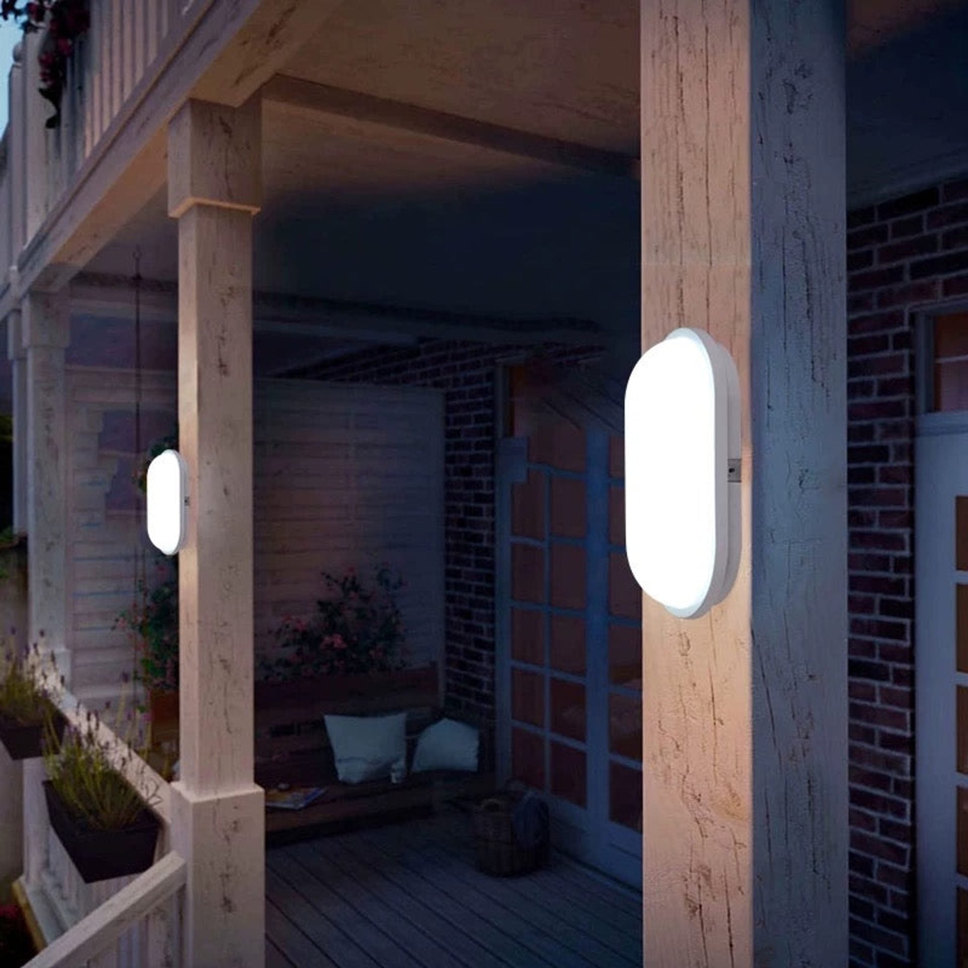 Aplica LED de Exterior AX320/218WH, Lumina Calda 3000K, IP65, Alb, Metal