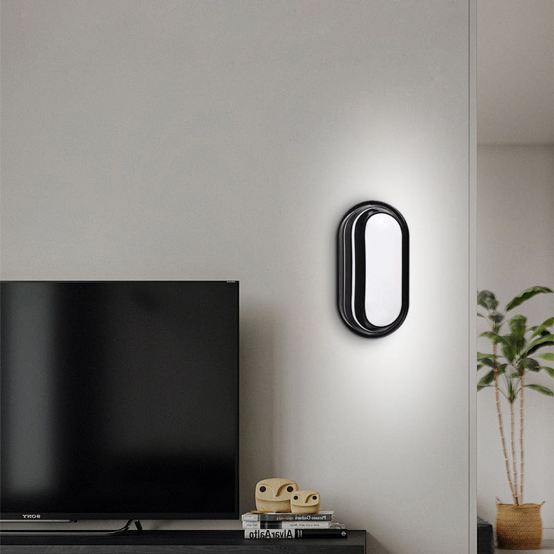 Aplica LED de Exterior AX322/270BK, Lumina Calda 3000k, IP65, Negru si Alb