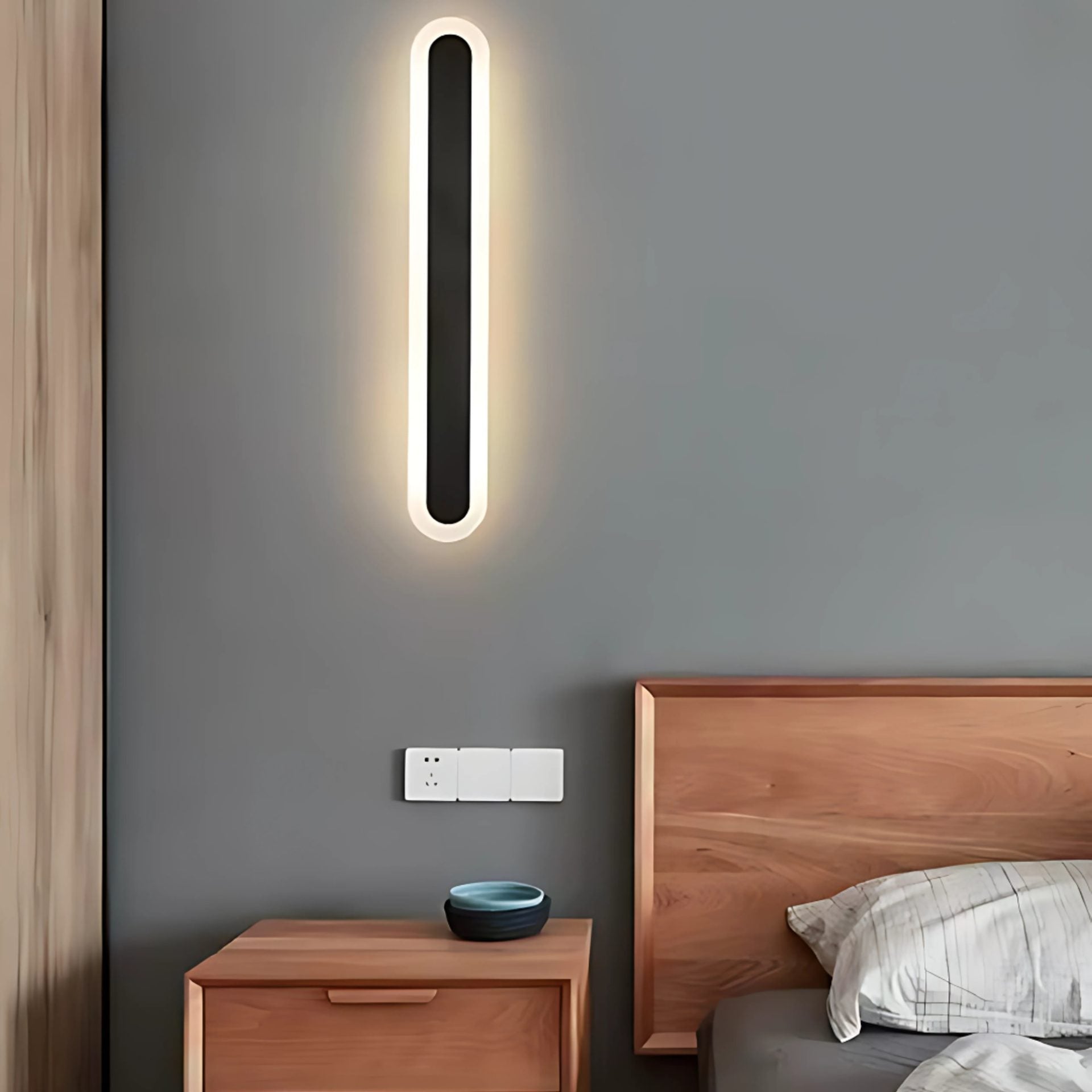 Aplica LED de Exterior SUHA, Lungime 30cm, 4W, IP65, Metal, Liniar, Negru