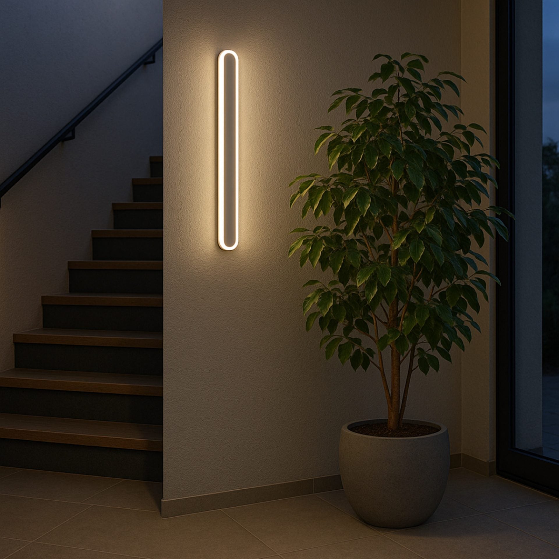 Aplica LED de Exterior SUHA, Lungime 50cm, 6W, IP65, Metal, Liniar, Alb