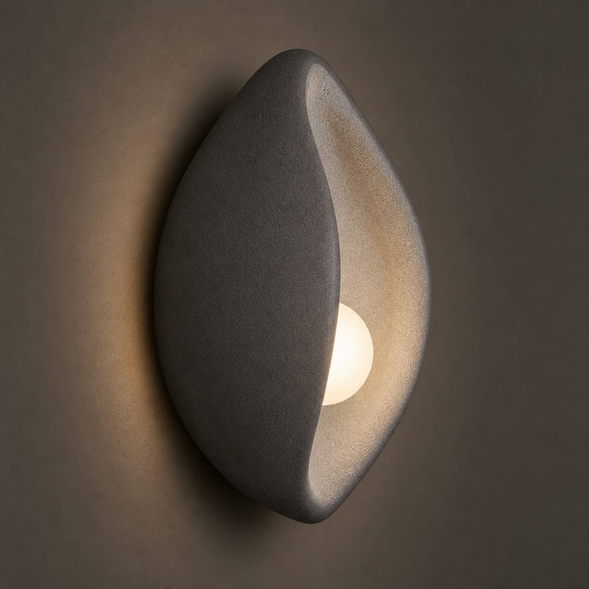 Aplica LED Decorativa CONCHA, 30x35cm, 1xE27, Polistiren, Gri