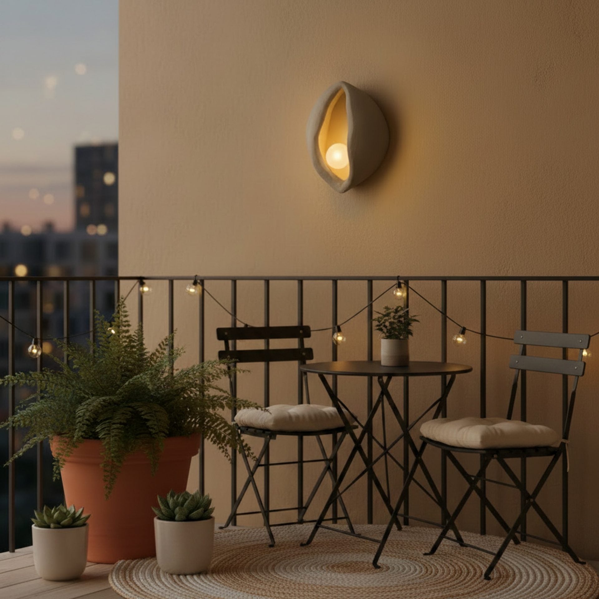 Aplica LED Decorativa CONCHA, 30x35cm, 1xE27, Polistiren, Gri