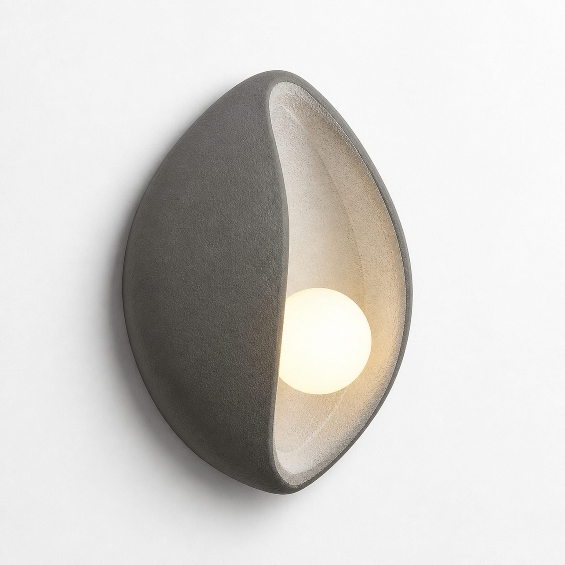 Aplica LED Decorativa CONCHA, 30x35cm, 1xE27, Polistiren, Gri