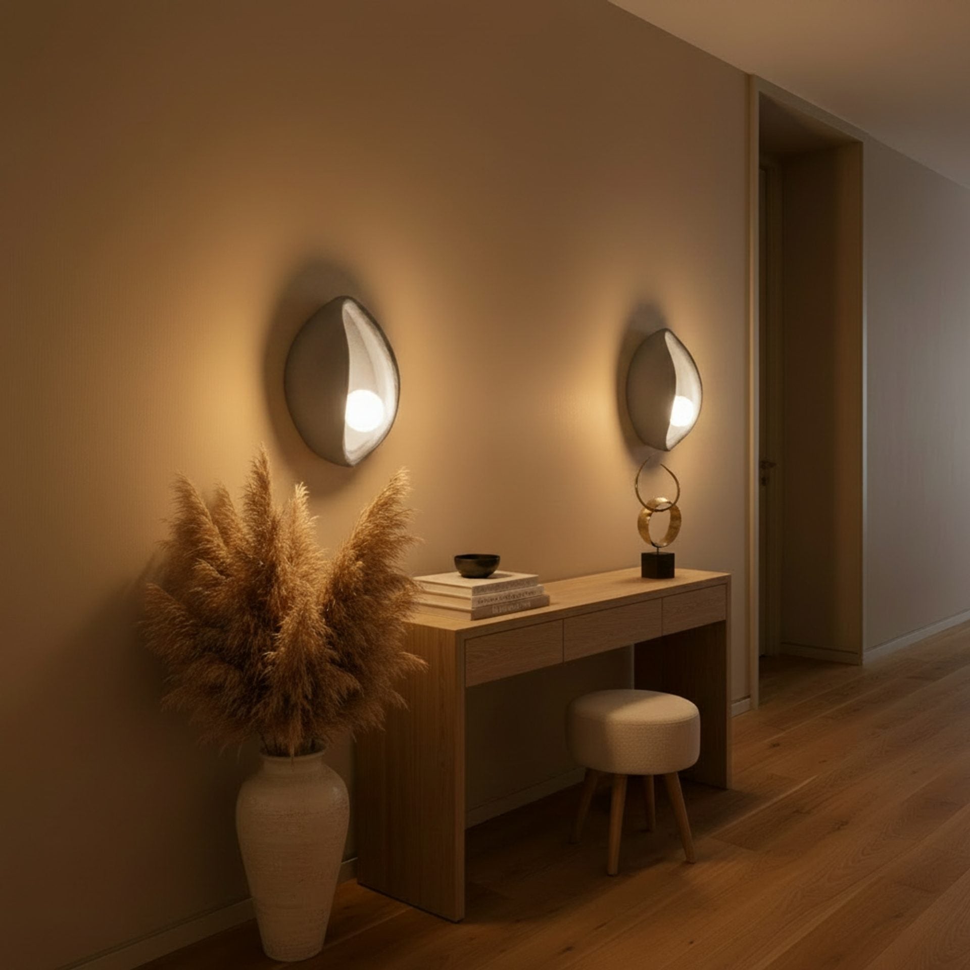 Aplica LED Decorativa CONCHA, 30x35cm, 1xE27, Polistiren, Gri