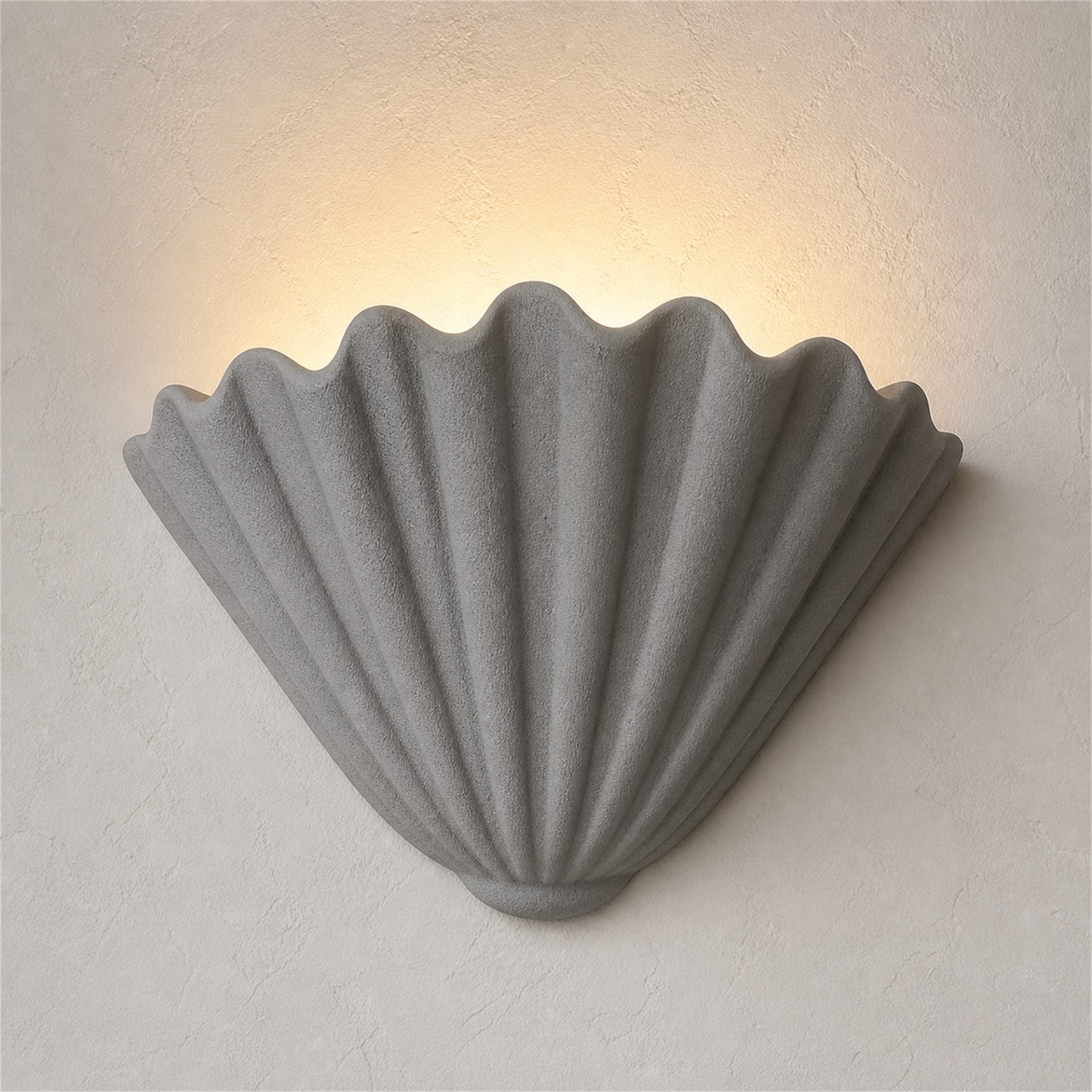 Aplica LED Decorativa CONCHA, 30x35cm, 1xE27, Polistiren, Gri