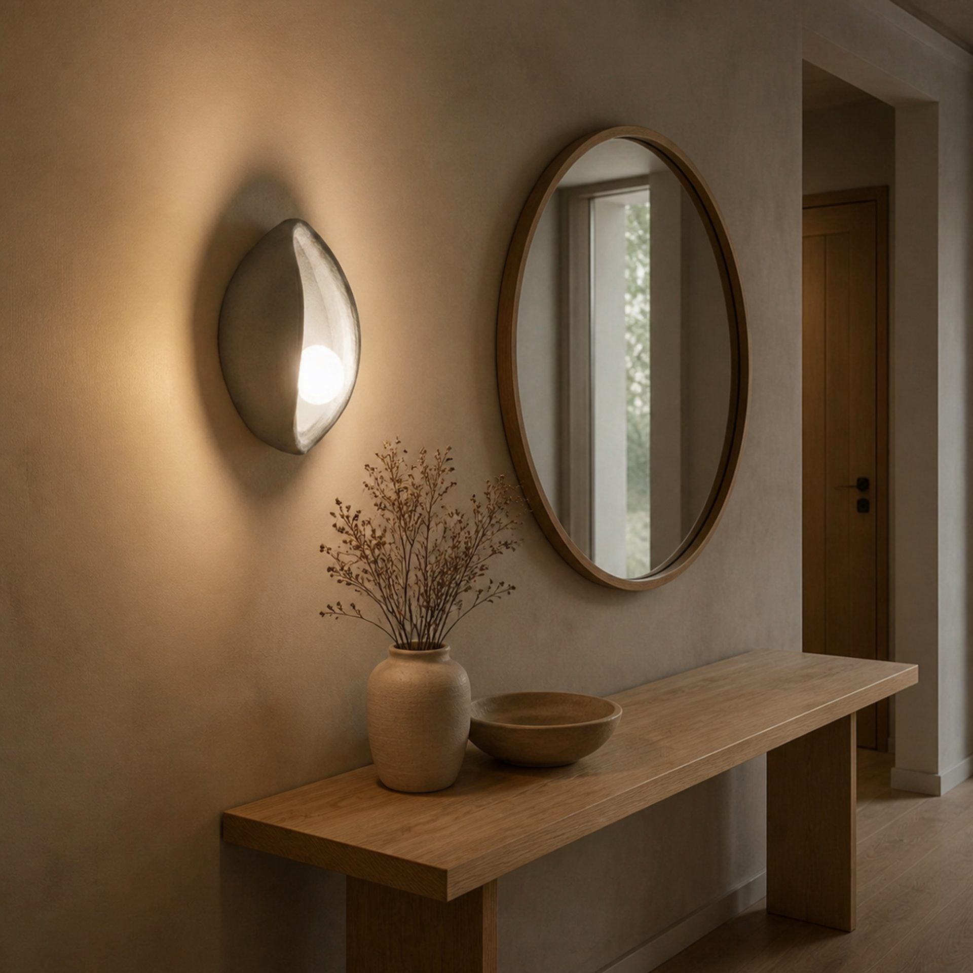 Aplica LED Decorativa CONCHA, 30x35cm, 1xE27, Polistiren, Gri