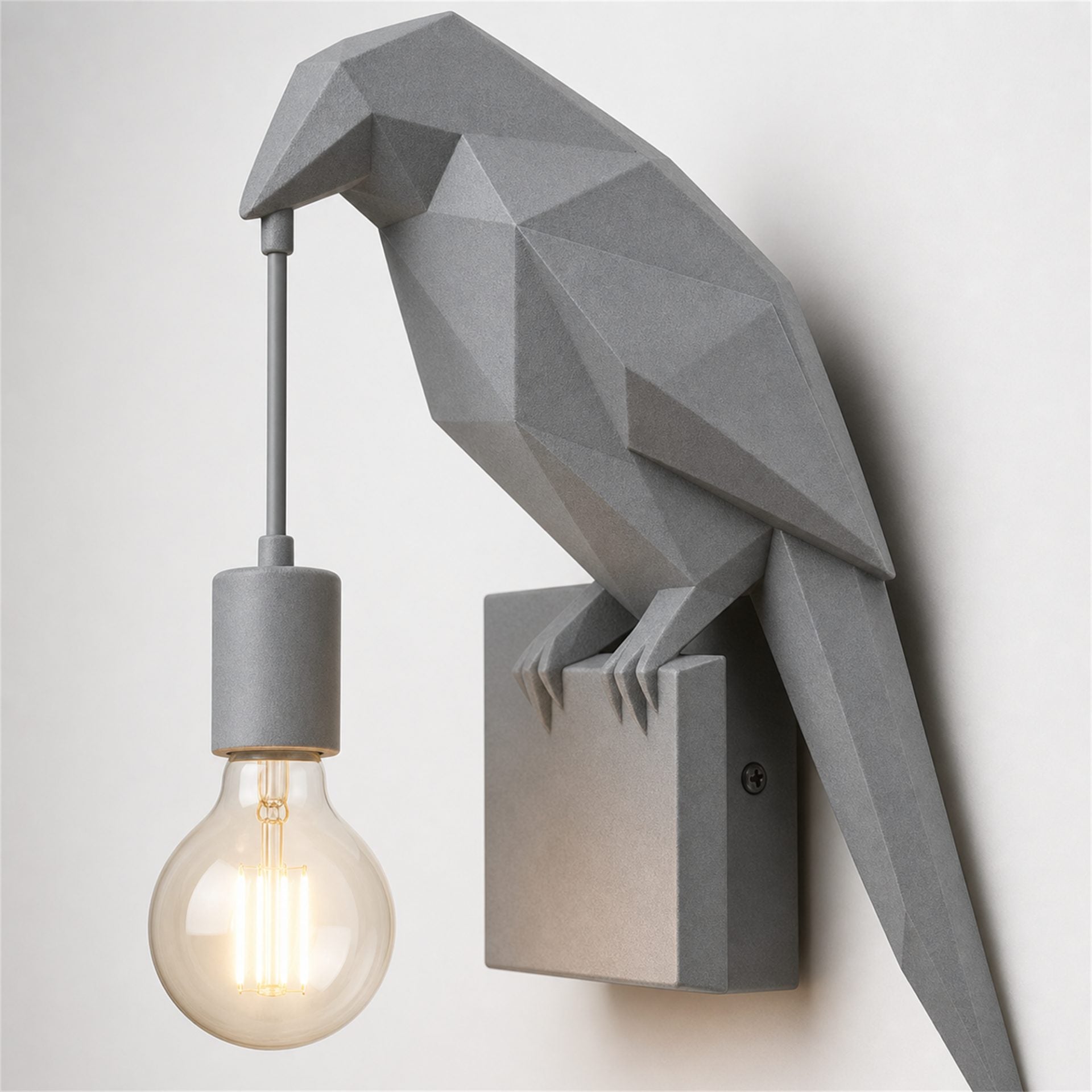 Aplica LED Decorativa CORVUS, 40x18cm, 1xE27, Polistiren, Gri