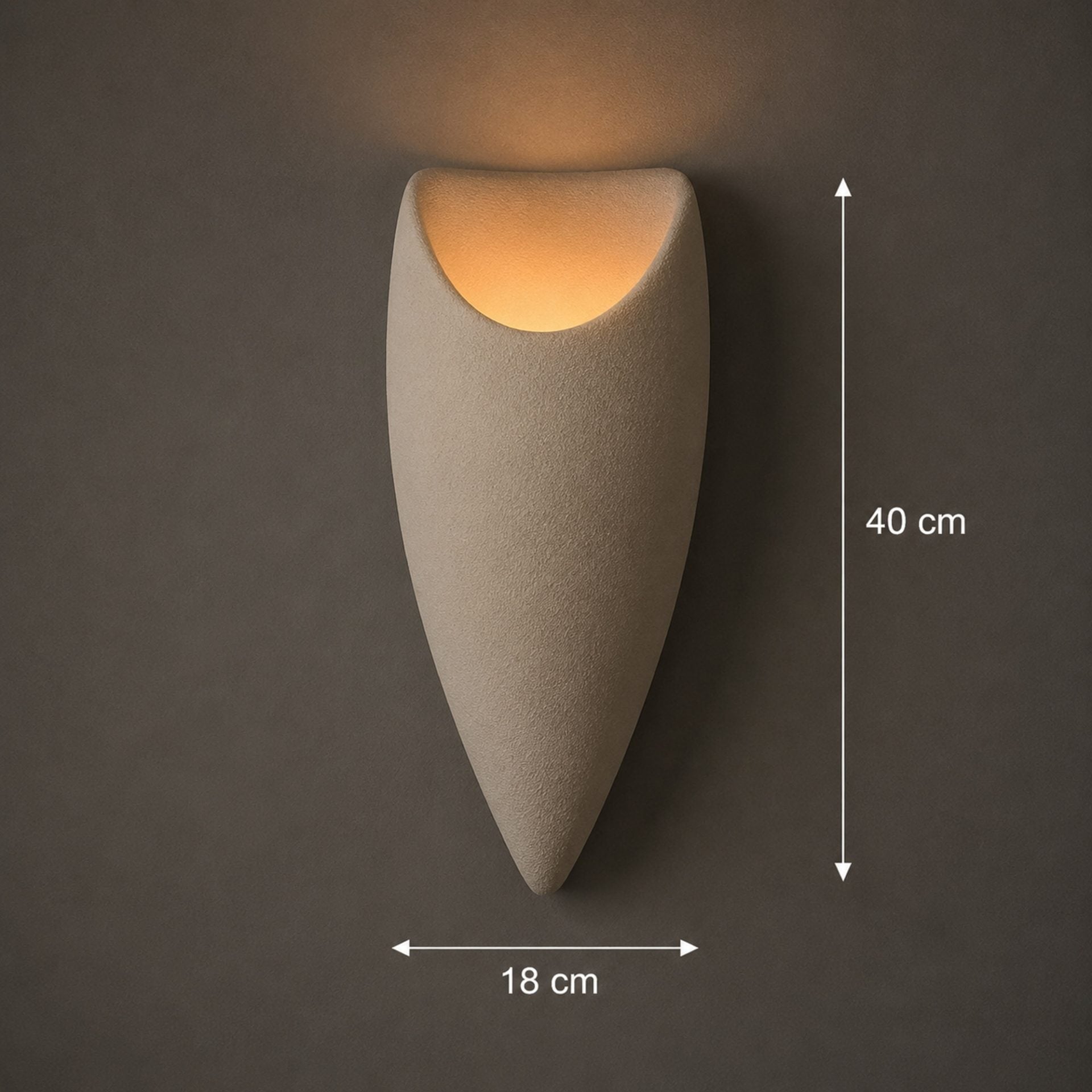 Aplica LED Decorativa CORVUS, 40x18cm, 1xE27, Polistiren, Gri
