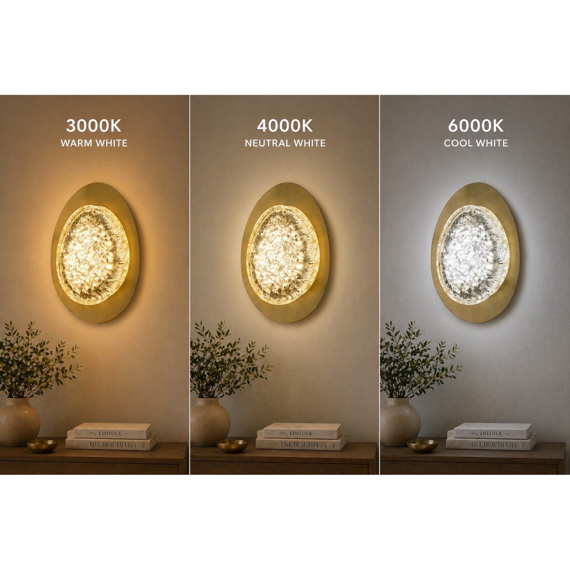 Aplica LED Decorativa GEM Lumina Rece/Neutra/Calda Auriu