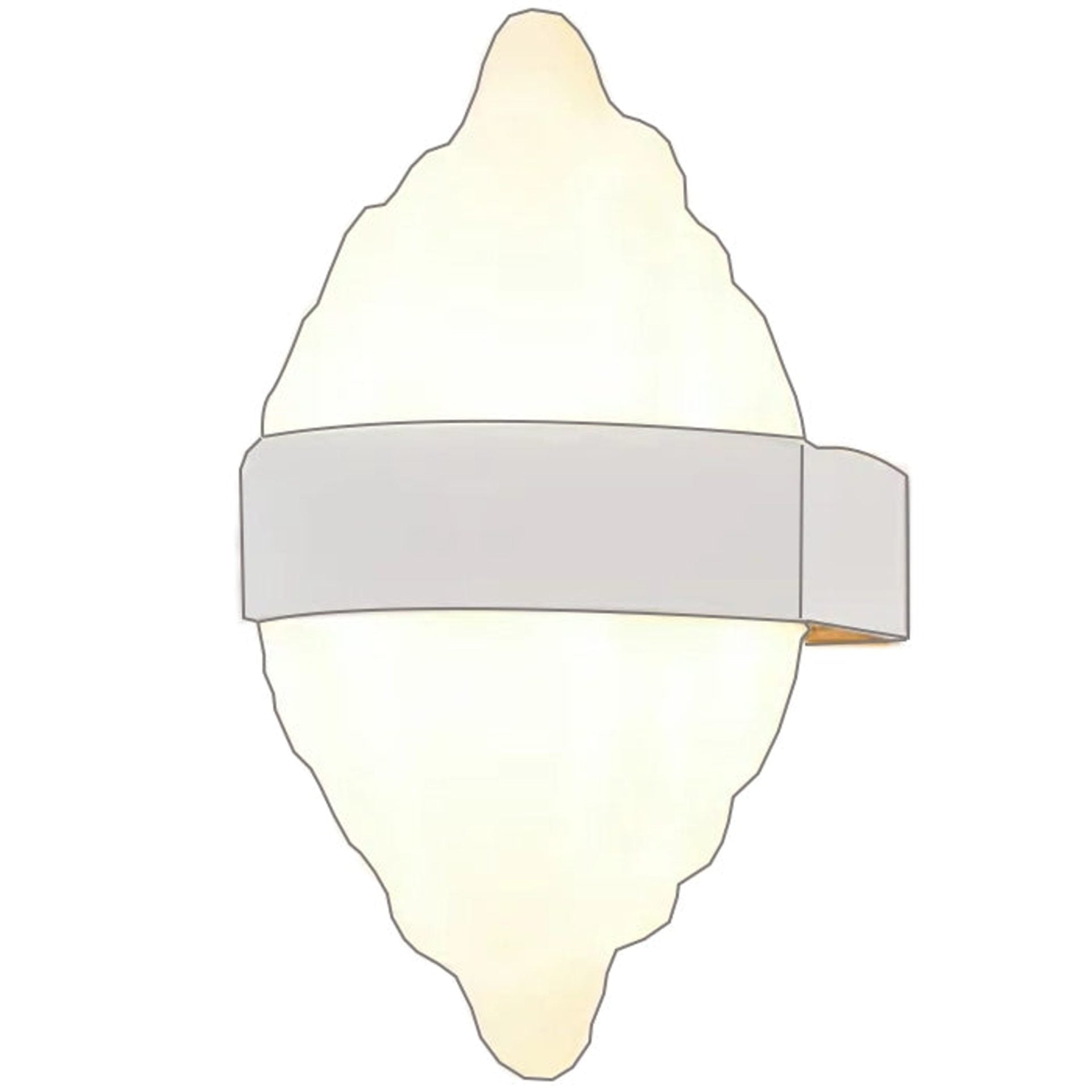 Aplica LED Exterior ICEBERG, Lumina Calda 3000K, 10W, Metal, IP65, Alb