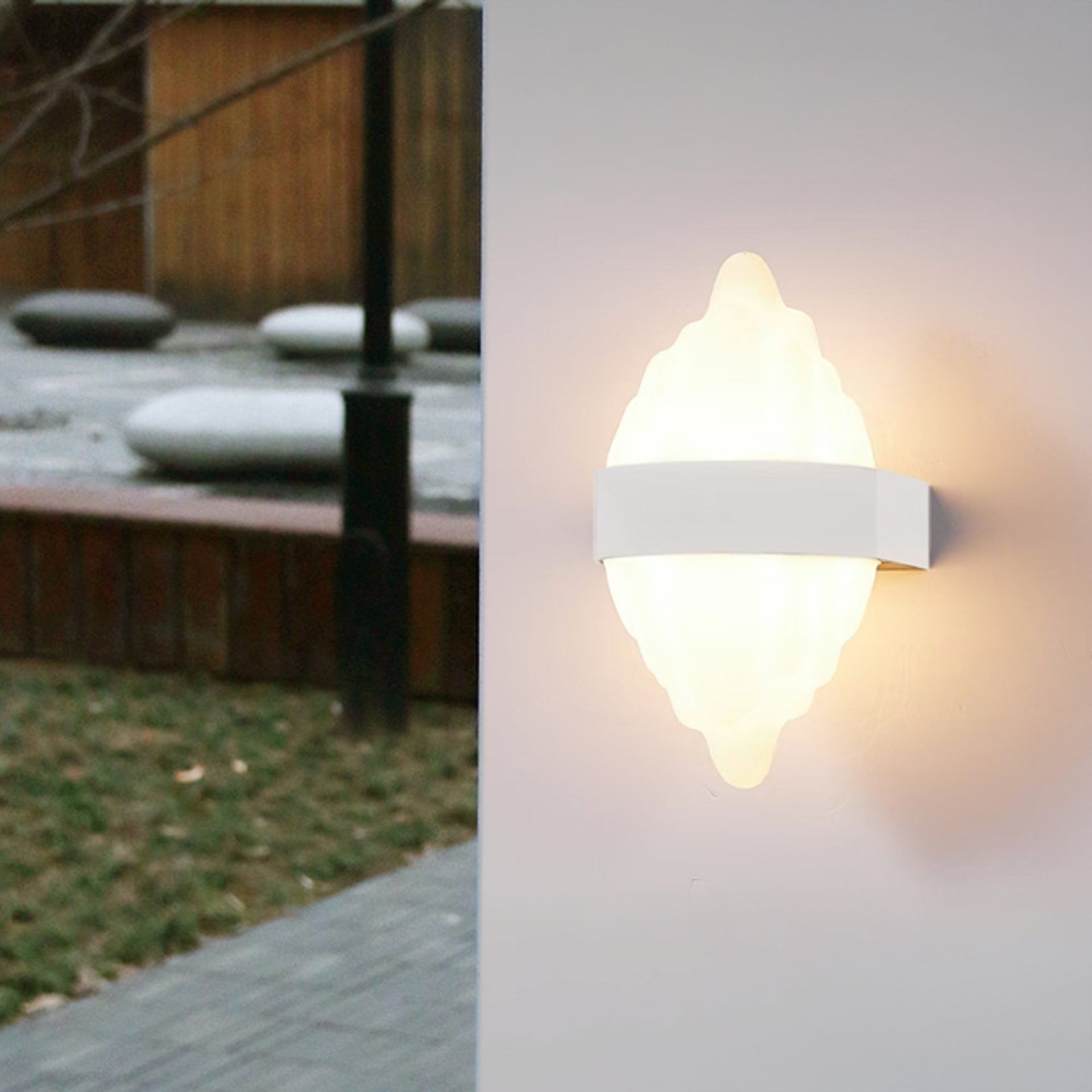 Aplica LED Exterior ICEBERG, Lumina Calda 3000K, 10W, Metal, IP65, Alb
