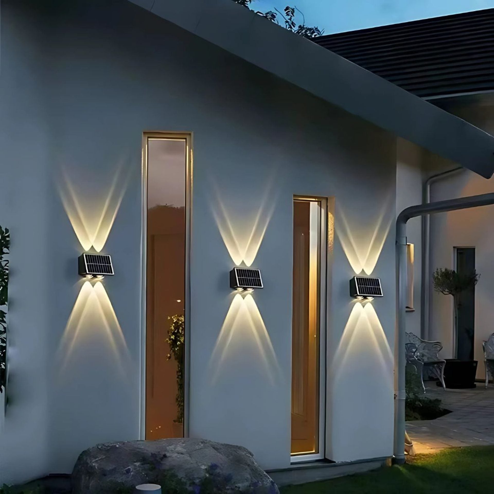 Aplica LED Exterior Solaris, 4 Surse de lumina, Lumina Calda, Negru