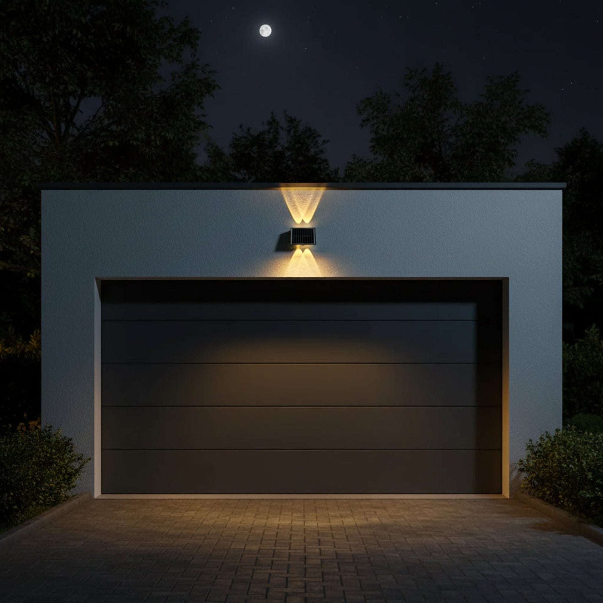 Aplica LED Exterior Solaris, 4 Surse de lumina, Lumina Calda, Negru