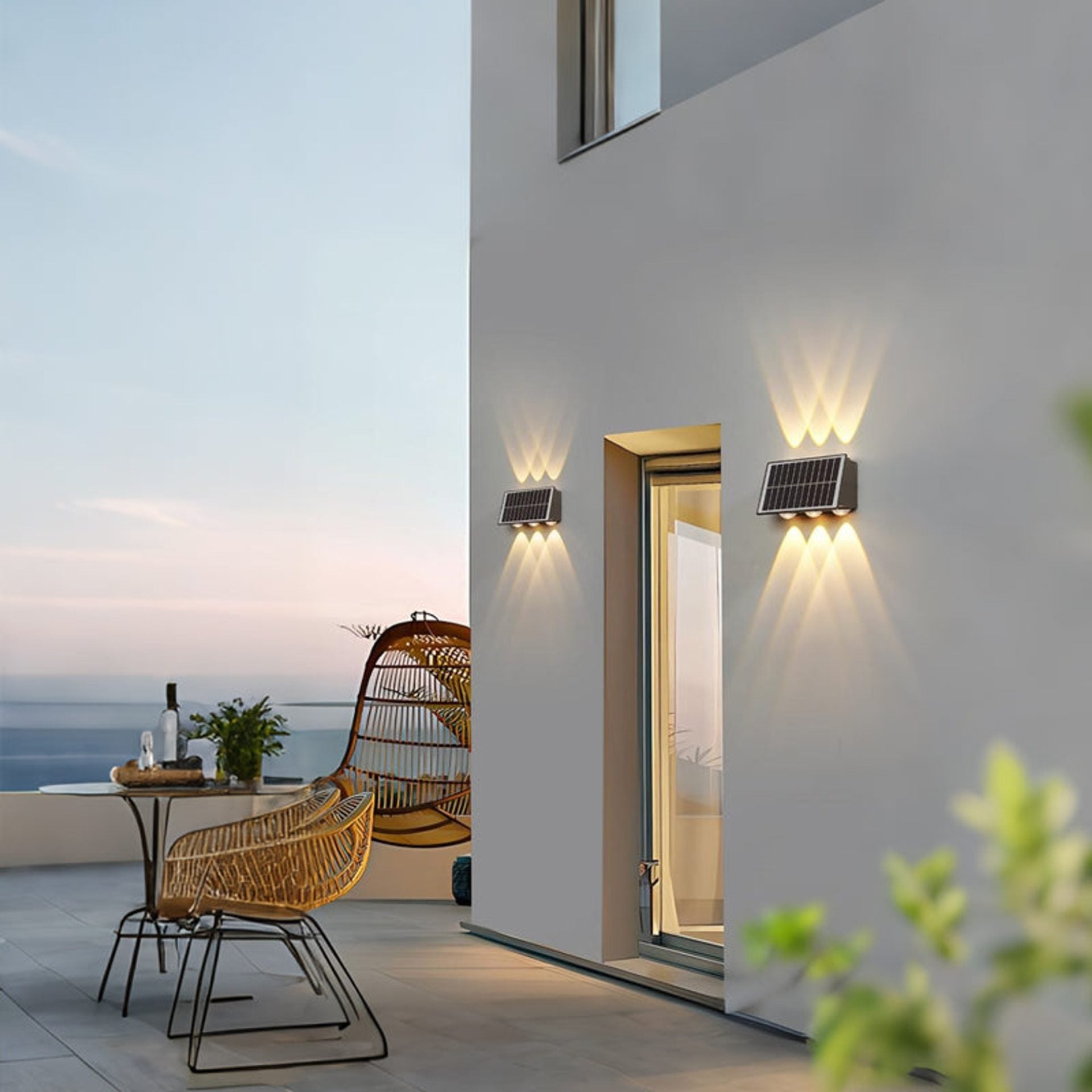 Aplica LED Exterior Solaris, 8 Surse de lumina, Lumina Calda, Negru