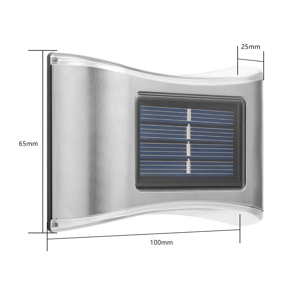 Aplica solara LED Flippy, ABS/Policarbonat, rezistenta la apa IP65, 6 LED-uri, pentru perete, trepte, borduri, terasa, 1.2V, 600mah, 10 x 6.5 cm, doua moduri de prindere, lumina alb rece, gri