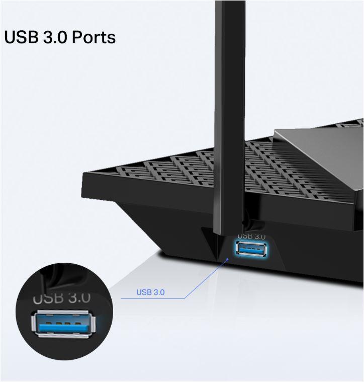 ROUTER Tp-Link wireless AX5400, 5400Mbps,1 x WAN 2.5 Gigabit, 4 porturi Gigabit,1 x USB 3.1, 2.4 Ghz/5 Ghz dual band, 6
