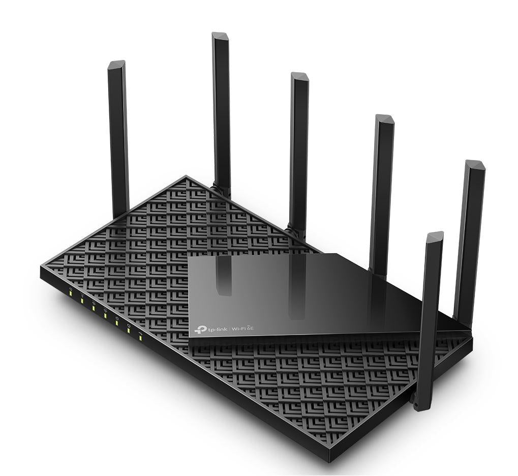 ROUTER TP-Link wireless Wi-Fi 6E, AXE5400, 4 porturi LAN Gigabit, 1 port WAN Gigabit, 1 x USB 3.0, Tri Band 5400Mbps, 6 x antena externa, "Archer AXE75"