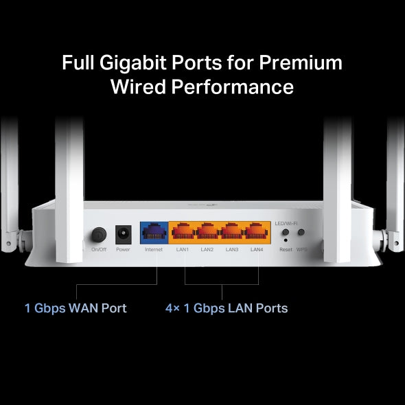 ROUTER TP-Link, Wi-Fi 7 BE3600 Dual-Band (2,4GHz+5GHz), 1x Port WAN Gigabit + 4x Port LAN Gigabit, 4 antene externe cu Beamforming, EasyMesh, HomeShield "Archer BE220W"
