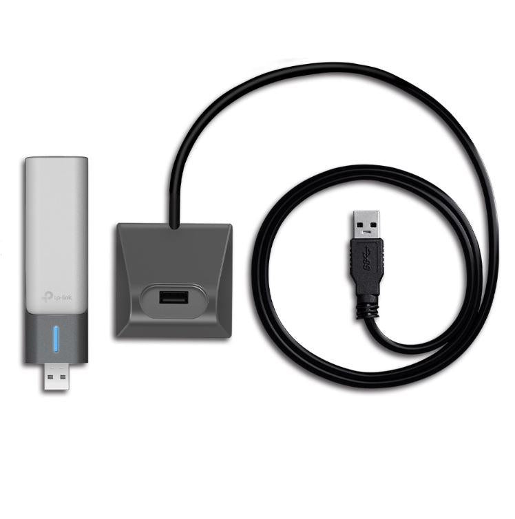ADAPTOR RETEA TP-LINK AX1800, extern wireless 2.4 GHz | 5 GHz, USB 3.0, port, 1800 Mbps, antena externa x 2, "Archer TX20UH" (include timbru verde 0.18 lei)