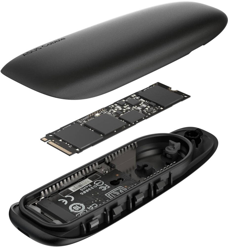 Rack extern SSD Asus COBBLE, pana la 4 TB, USB Type-C, M.2, Negru, 90DD02R0-M09000 