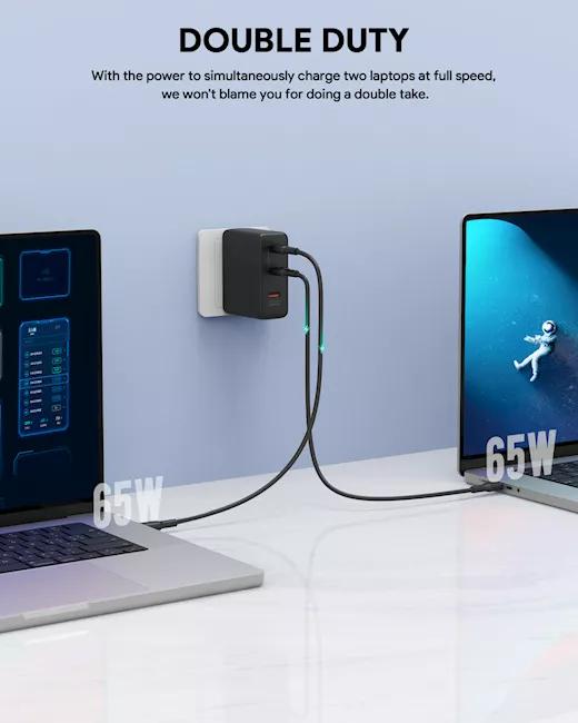Alimentator retea Aukey, PA-B7O BK, 140W, fast charge, 2 x USB-C, 1 x USB-A, negru, "EU001-LLTSEUN1041556" - 689323785780