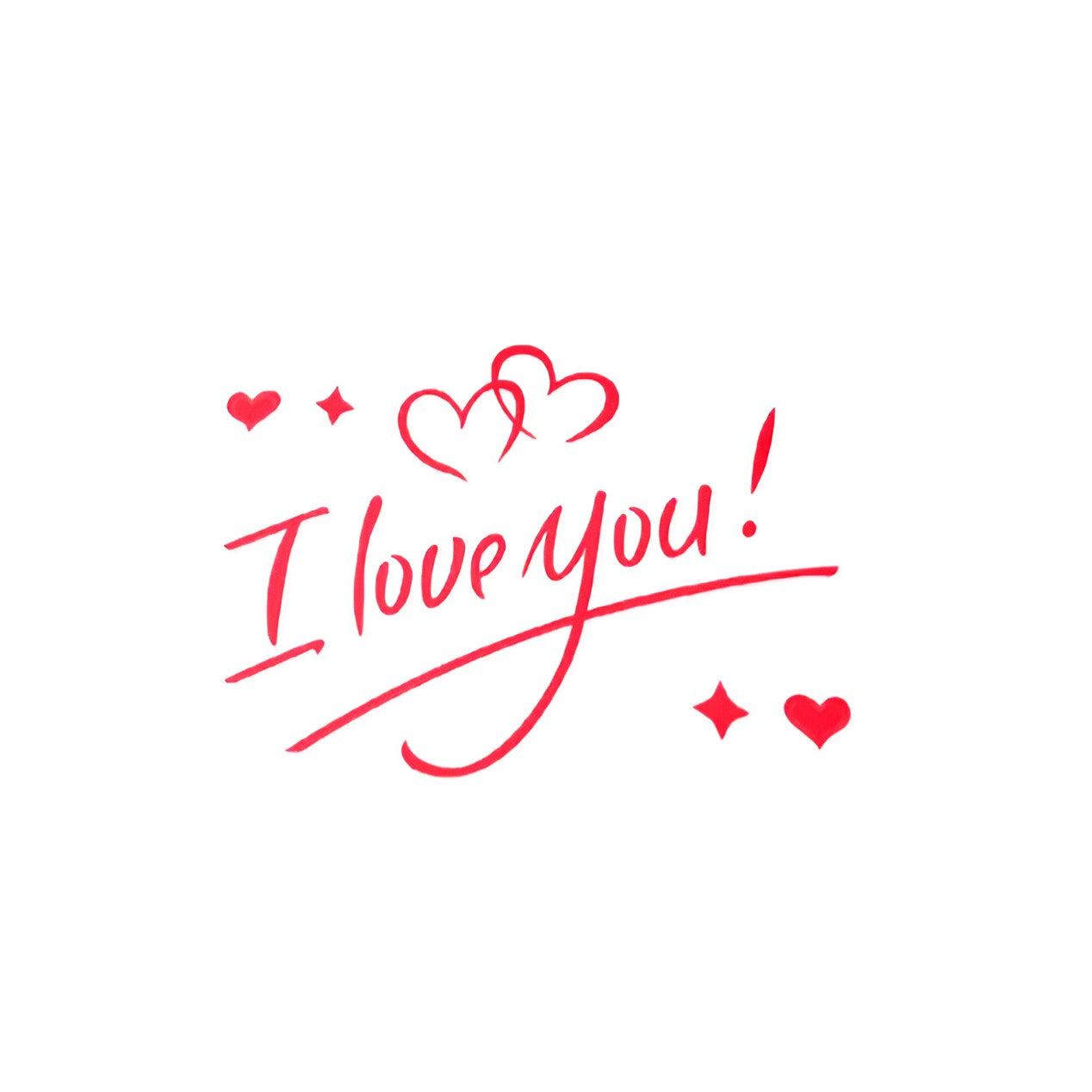 Autocolant I love You, Tematica Iubire, 21x29 cm, Rosu