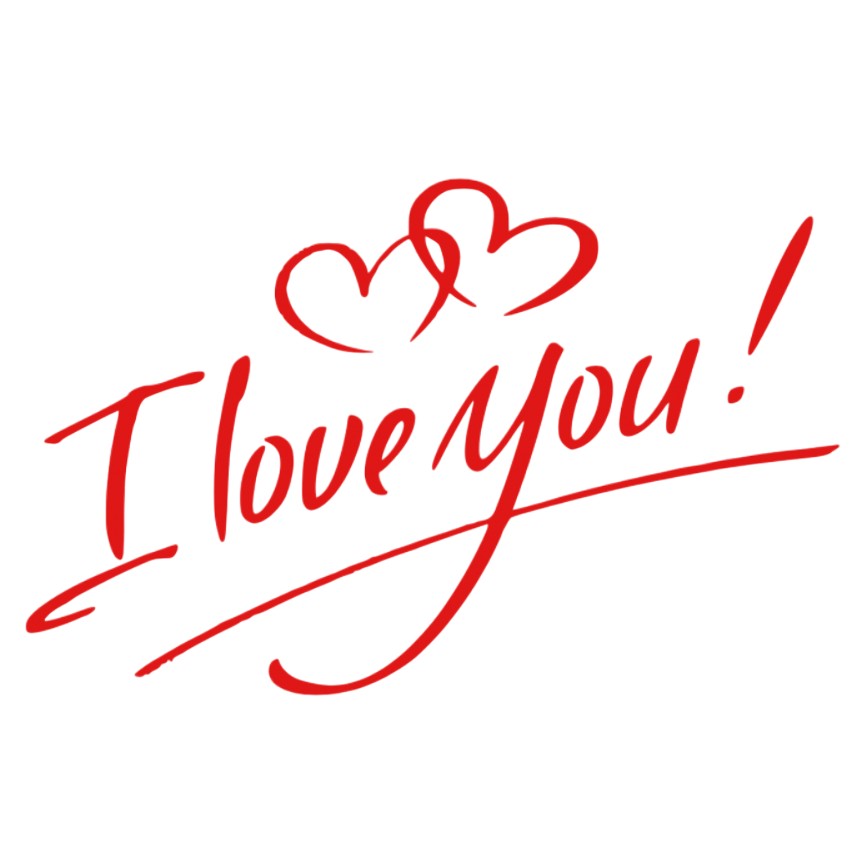 Autocolant I love You, Tematica Iubire, 21x29 cm, Rosu