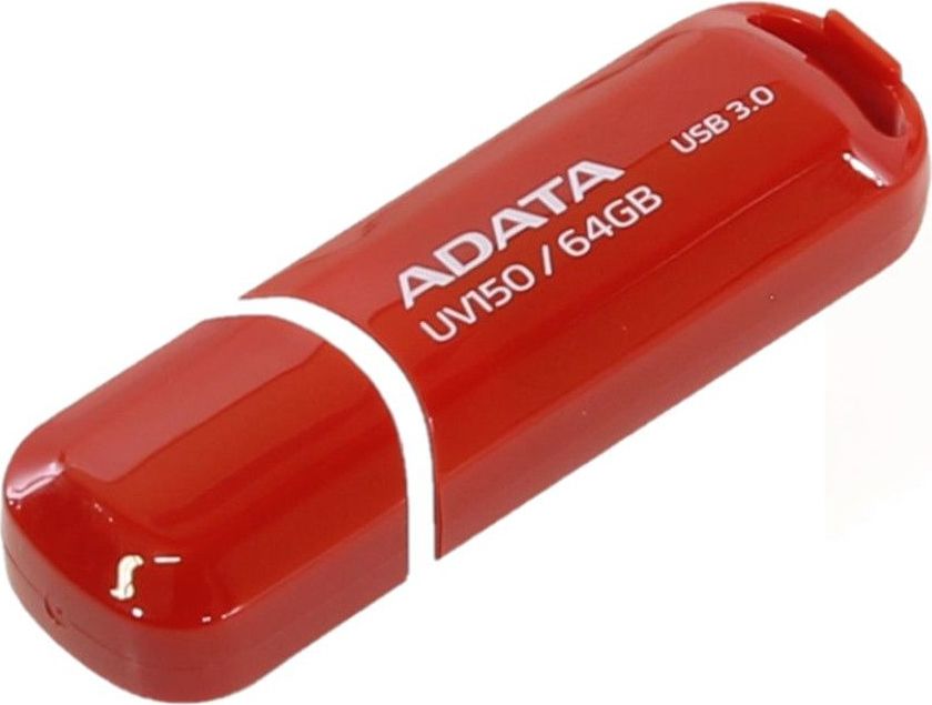 MEMORIE USB 3.2 ADATA 64 GB, cu capac, carcasa plastic, rosu, "AUV150-64G-RRD"