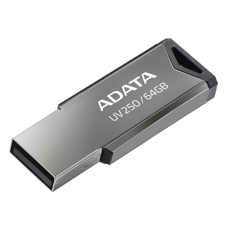 MEMORIE USB 2.0 ADATA 64 GB, clasica, carcasa metalica, argintiu, "AUV250-64G-RBK"
