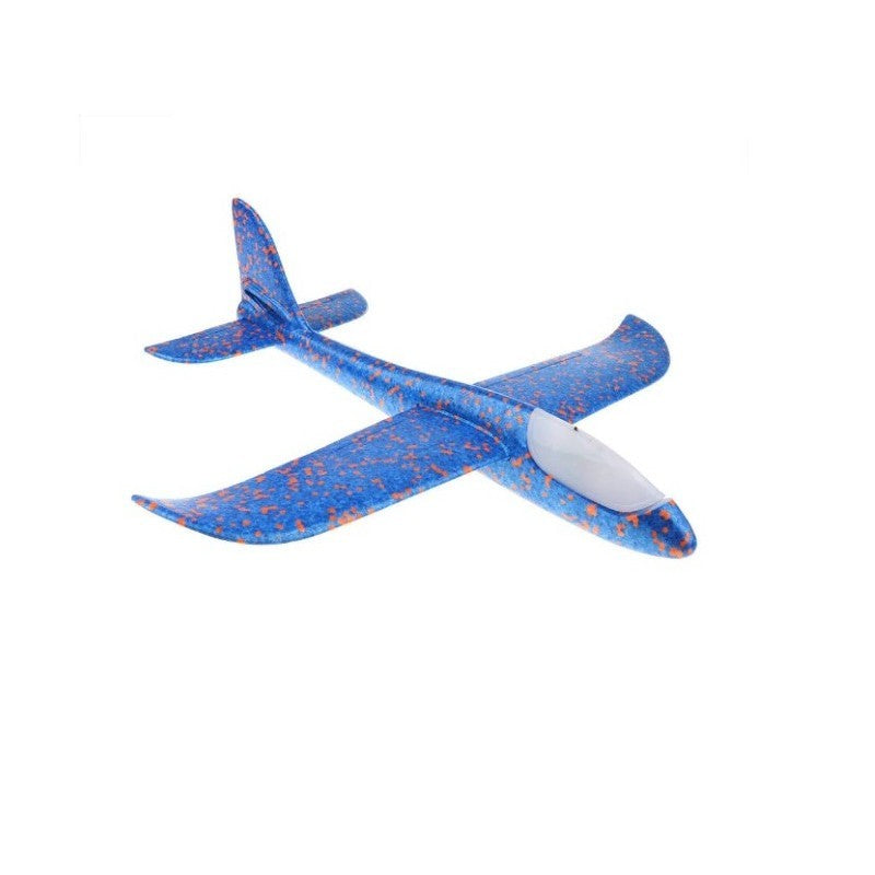 Avion Planor cu Pilot, Din Polistiren, Cu Lumini in Cabina Pilotului, Lungime 47 cm, Albastru