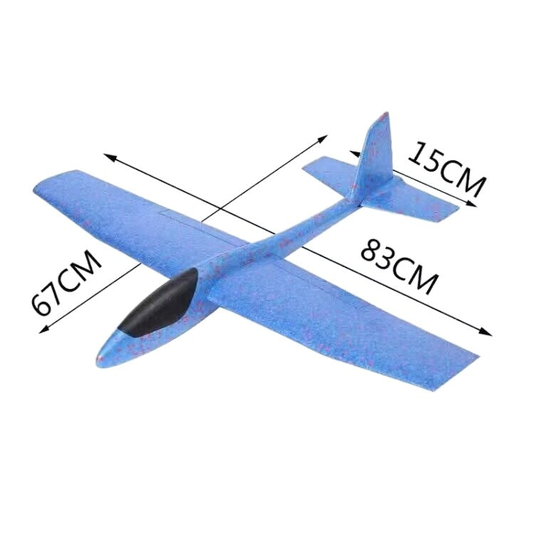 Avion Planor, din Polistiren, Lungime 85 cm, Jucarie Recreativa, Cascadorii, Albastru