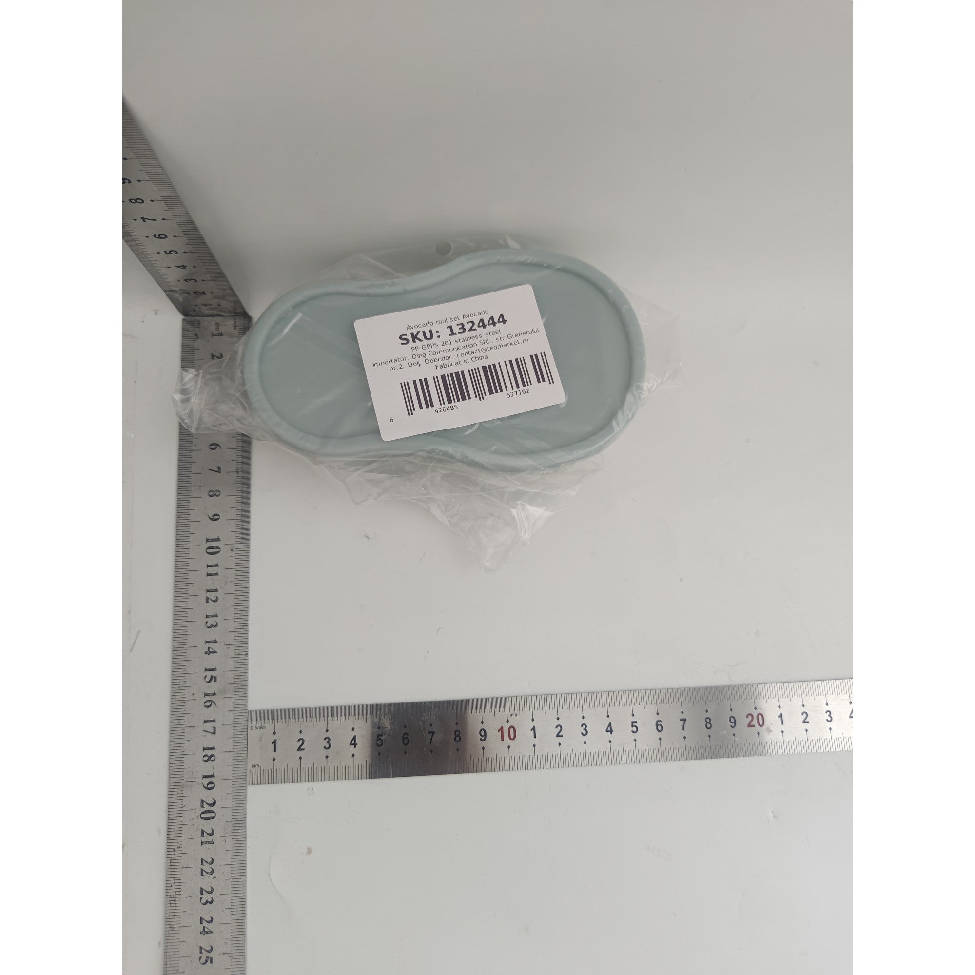 Recipient de Depozitare Avocado 5in1, Etans, pentru Frigider, din Plastic, Dispozitiv de Taiat, Curatat, Feliat, 15x4.5x7 cm, Gri