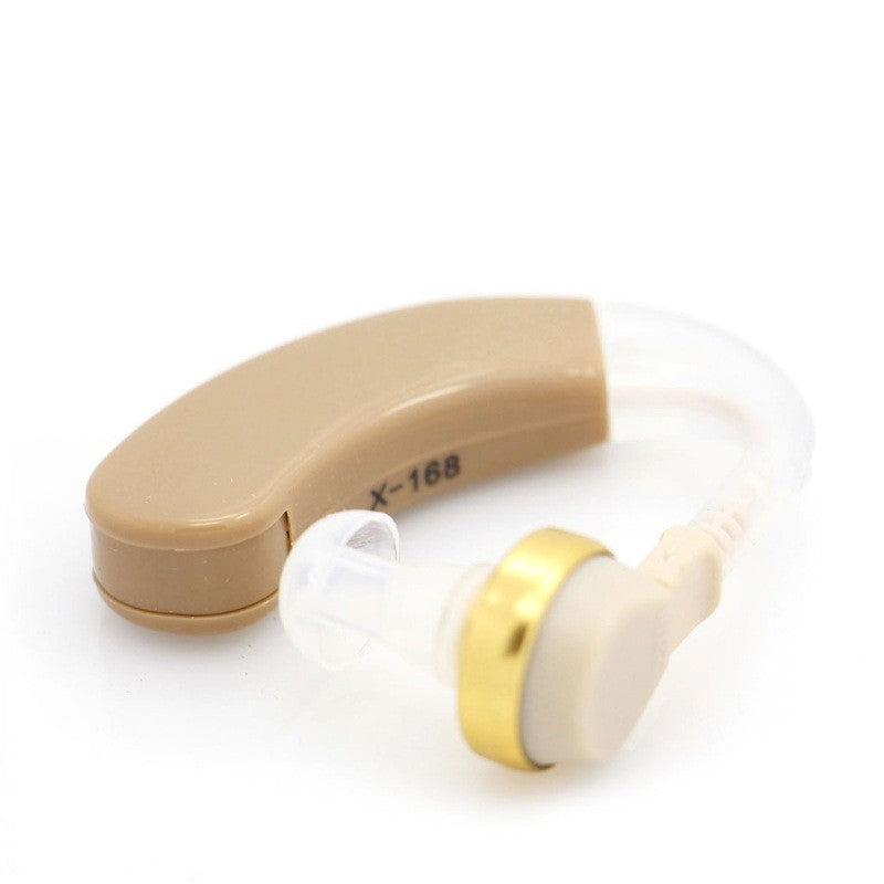 Aparat Auditiv, X-168, Aparat pentru Auz Perfect, fixare usoara, Amplificator de sunet in ear, Baterie inclusa pentru Canalul Auditiv, Bej