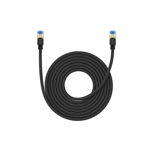 PATCH CORD UTP Baseus Cat7, fire din cupru, round cable, viteza maxima 10 Gbps, PVC, 8m, negru 