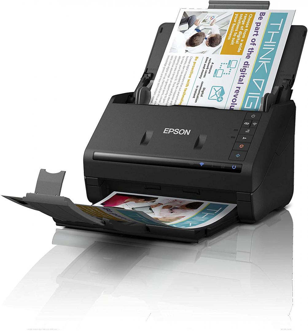 Scanner Portabil Epson ES-500WII, A4, Viteza de scanare duplex: 35ppm, Optiuni:, Conectivitate:USB|WiFi, Scanare ambele fete:Da, ADF:100coli, (Timbru Verde11Lei) 
