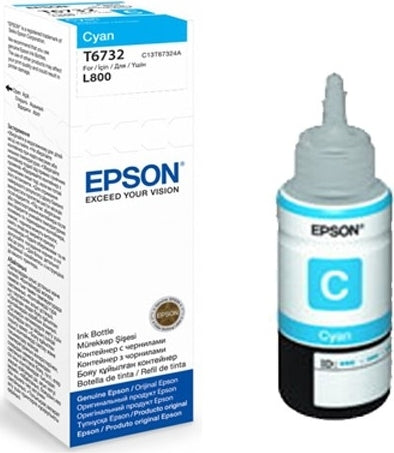 Cartus Cerneala Original Epson Cyan, T6732, pentru L800, , , "C13T67324A"(RAPO)
