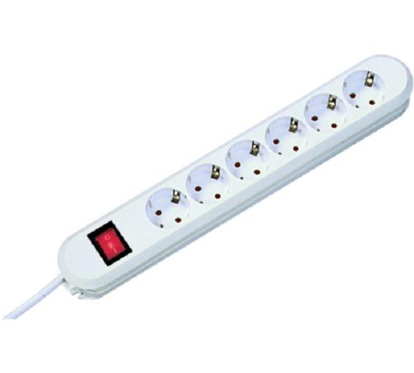 PRELUNGITOR Bachmann, Schuko x 6, conectare prin Schuko (T), cablu 5 m, protectie copii, alb, "B381.252KR"