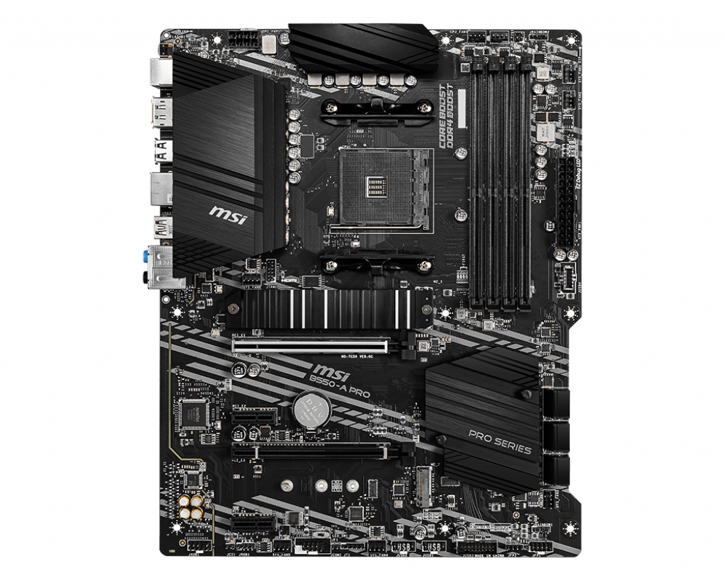 PLACA de BAZA MSI "B550-A PRO", skt AM4, ATX, AMD B550, 4 x DDR4, max. 128 GB, 6 x SATA, 2 x M.2, 7.1, "B550-A PRO"
