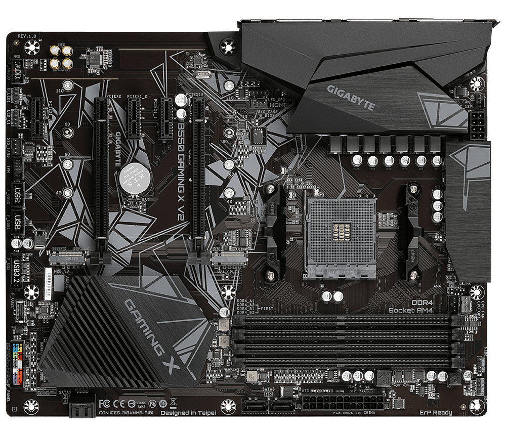 PLACA de BAZA Gigabyte "B550 GAMING X V2", skt AM4, ATX, AMD B550, 4 x DDR4, max. 128 GB, 4 x SATA, 2 x M.2, 7.1, "B550 GAMING X V2"