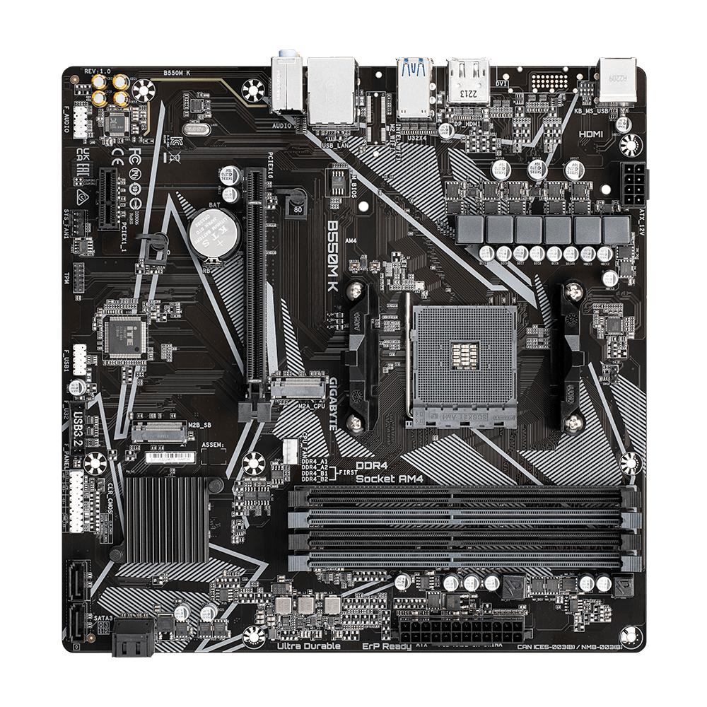 PLACA DE BAZA Gigabyte B550M K AM4 DDR4 "B550M K"
