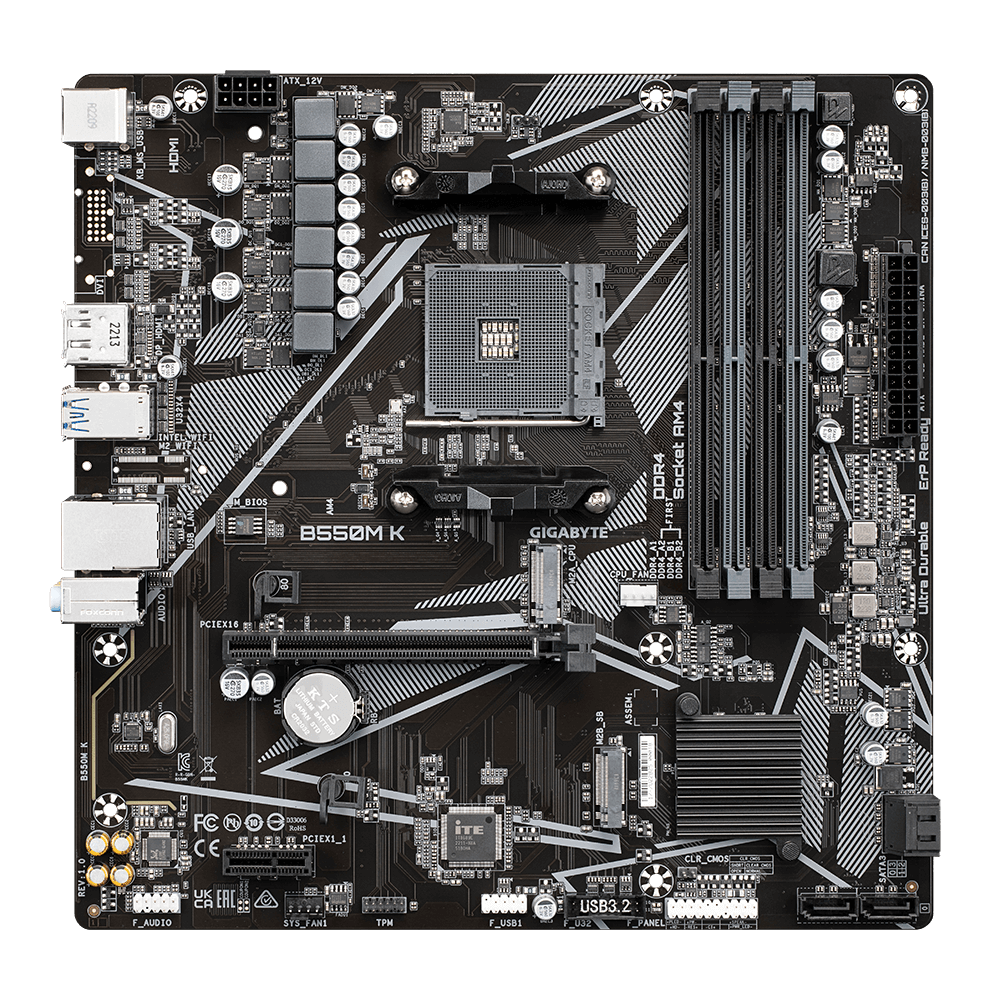 PLACA DE BAZA Gigabyte B550M K AM4 DDR4 "B550M K"