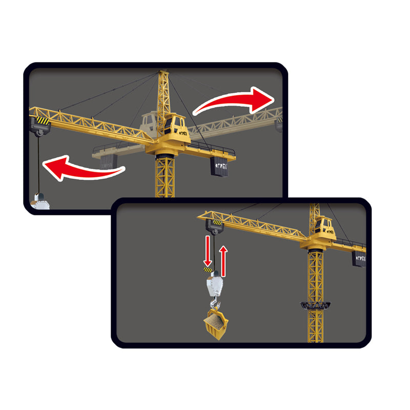 Macara construction RC pentru copii, 128 cm, cu lumini, sunete si accesorii incluse - 2