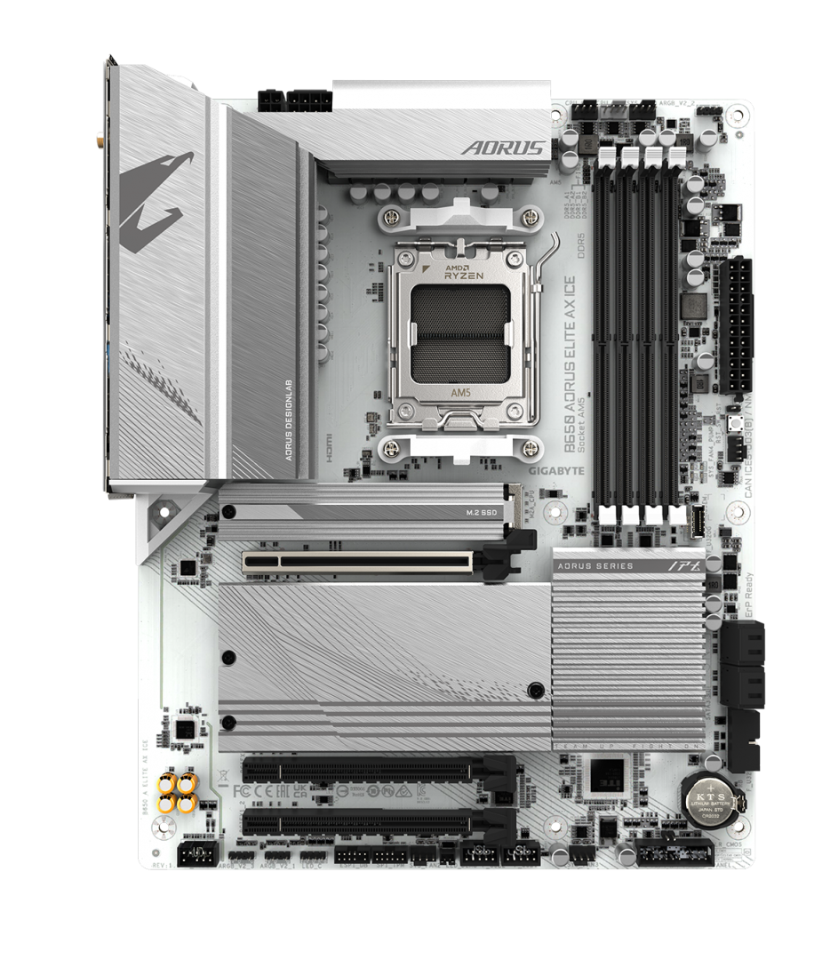 PLACI de BAZA Gigabyte B650 AORUS ELITE AX ICE AM5 4x DDR5, 3x PCIE x16, 3x M.2, 1x DP 1x HDMI, 4x SATA 6GB/s, ATX "B650 A ELITE AX ICE"