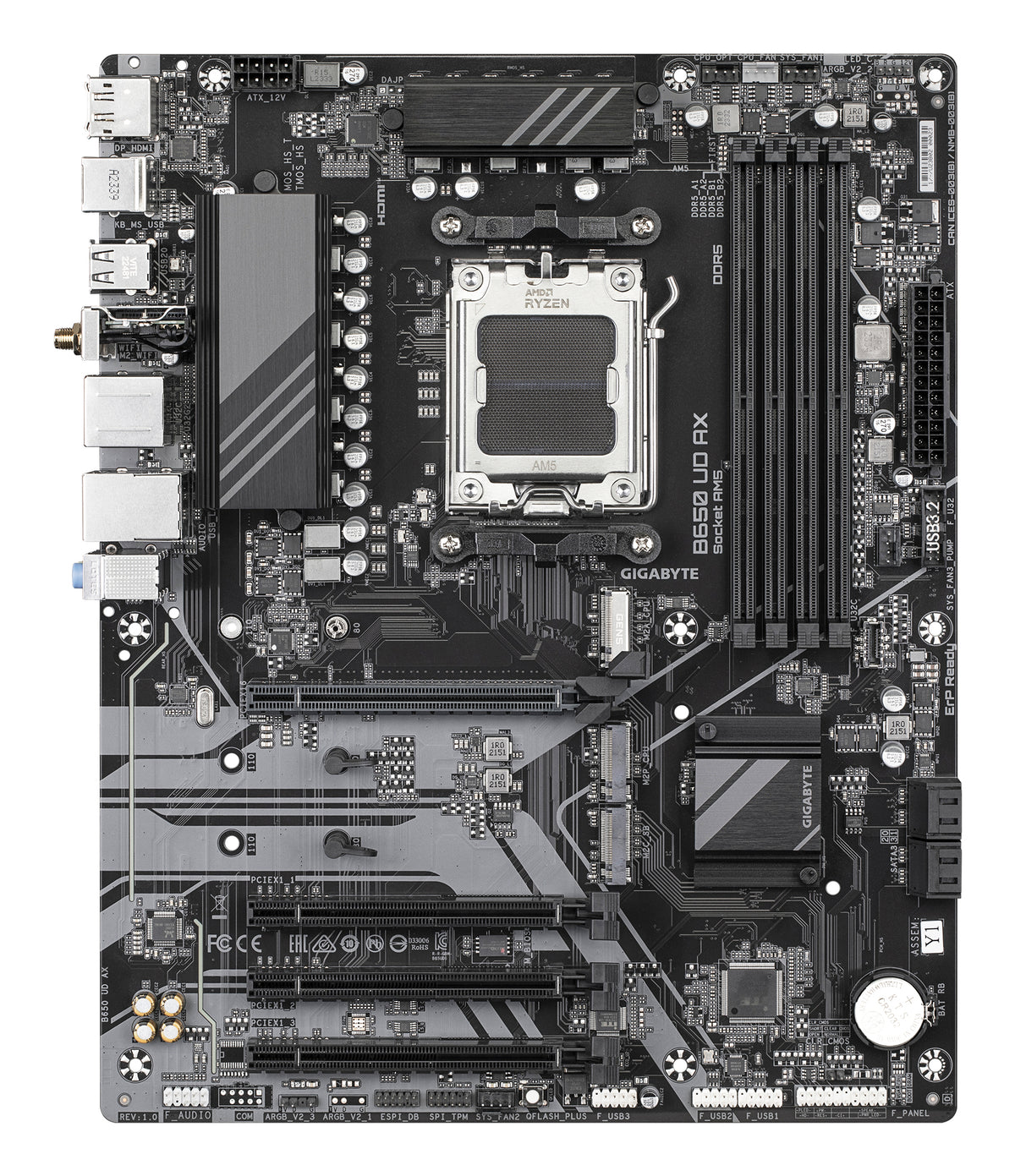 Placa de baza GIGABYTE B650 UD AX, AM5, DDR5, ATX, Negru 