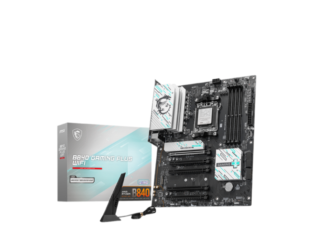 MSI B840 GAMING PLUS WIFI, ATX, Socket AM5, 4x DDR5 , 5x PCIe x16 slot, 2x M.2 slot, 4x USB 2.0, 2x USB 5Gbps, 1x USB 10Gbps, 1x USB 10Gbps Type-C, HDMI, 3Y 