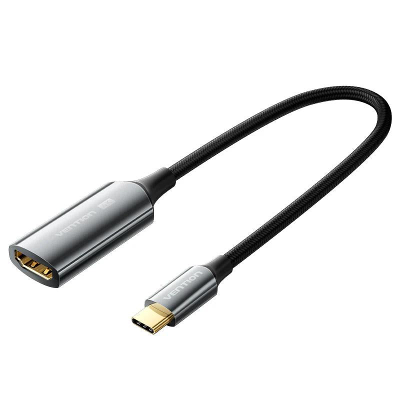Adaptor video Vention, USB-C (T) la HDMI (M), 0.25m, rezolutie 4K la 60Hz, conectori auriti, gri, 
