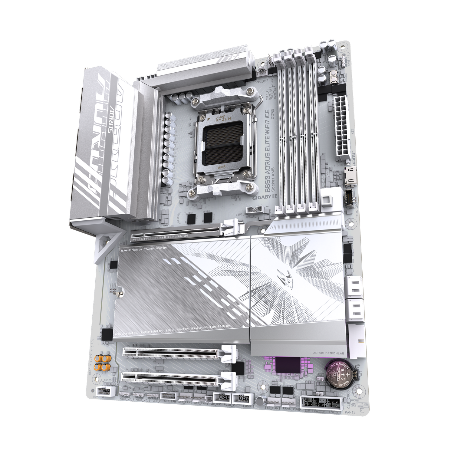 Placa de baza GIGABYTE B850 AORUS ELITE WIFI7 ICE, AM5, DDR5, Wi-Fi, BT, ATX, Alb "B850 A ELITE WF7 ICE"