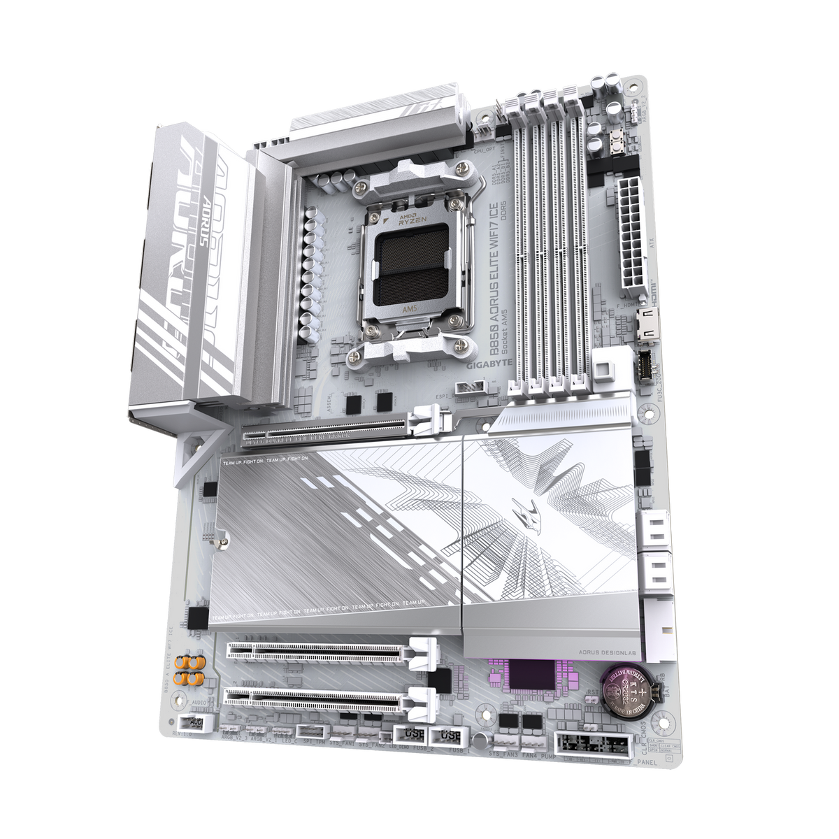 Placa de baza Gigabyte B850 AORUS ELITE WIFI7 ICE, AM5, DDR5, Wi-Fi, BT, ATX, Alb 