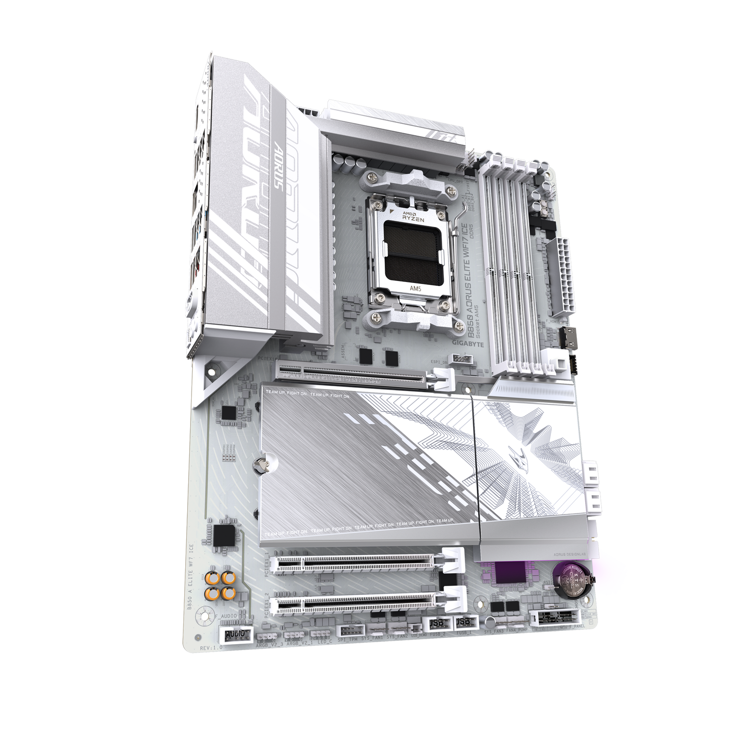 Placa de baza GIGABYTE B850 AORUS ELITE WIFI7 ICE, AM5, DDR5, Wi-Fi, BT, ATX, Alb "B850 A ELITE WF7 ICE"